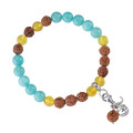 Meditation bracelet with amazonite, amber, and rudraksha beads – Inner Wisdom, a refined piece of meditation jewelry