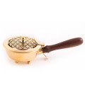 Brass burner with wooden handle - Flower of life