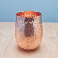 Bakren kozarec z rožo življenja 450 ml