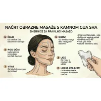 Skica s smernicami za masažo s gua sha maserjem iz kamene strele
