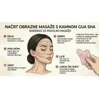 Skica s smernicami za masažo s gua sja kamnom iz roževca