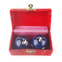 Kitajski masažni Baoding kroglici Jin Jang, modri, premer 4 cm