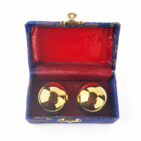 Kitajski masažni Baoding kroglici, zlati, premer 4 cm