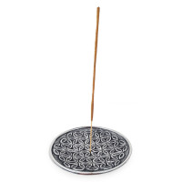 Podstavek za dišeče palčke Roža življenja - bela kovina