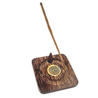 Podstavek za dišeče palčke in stožce Spirala - palmov les