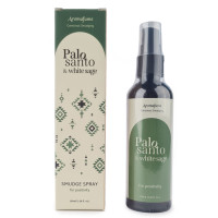 Embalaža in steklenička naravnega spreja za prostor Aromafume Palo Santo in White Sage - svewti les z belim žajbljem