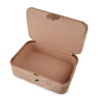 Žametna šatulja za nakit ali tarot karte v bež barvi - Cvetlice