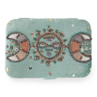 Žametna šatulja za nakit ali tarot karte v mint zeleni barvi - Lunine mene