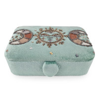 Žametna šatulja za nakit ali tarot karte v mint zeleni barvi - Lunine mene