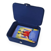 Žametna šatulja za nakit ali tarot karte v temno modri barvi - Luna in zvezde