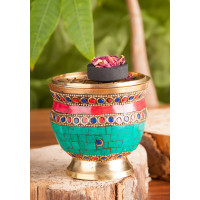 Posodica za kadila z mrežico Mozaik, višja