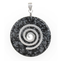 Obesek snežni obsidijan donut 4 cm