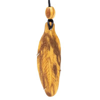 Feather pendant made of sacred wood - Palo Santo