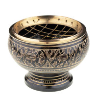 Incense burner with mesh, black gold - larger