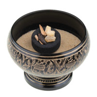 Posodica za kadila z mrežico, črno zlata - večja 1
