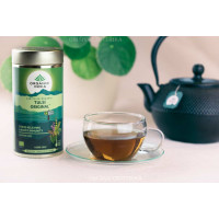 Čaj Tulsi Original – sveta bazilika v pločevinki, Organic India, 100 g
