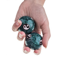Kitajski masažni Baoding kroglici Jin Jang zeleni 4 cm
