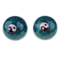 Kitajski masažni Baoding kroglici Jin Jang zeleni 4 cm