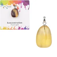 Yellow fluorite pendant, silver - Concentration