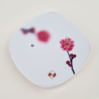 Ceramic holder Yume Pink Plum Flow - Japanese plum flower