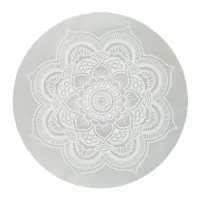 Round incense sticks holder Mandala - alabaster