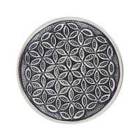 Rose of Life incense stick holder - white metal