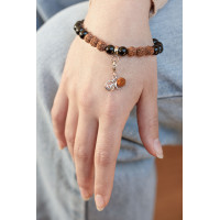 zapestnica za meditacijo črni turmalin rudrakš srebro