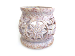 Stone incense resin burner with grill