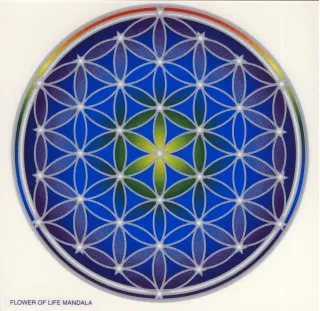 Nalepka za steklo Sunseal Flower of life mandala - Mandala roža življenja