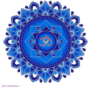 Nalepka za steklo Sunseal Blue Om Mandala