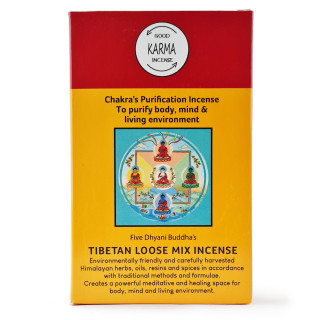 Tibetanska kadilna mešanica za čiščenje čaker Five Dhyani Buddha's - Pet Dhyani Bud, 130-140 g, škatlica