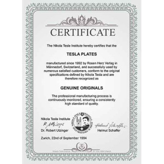 Certifikat -Teslova purpurna plošča
