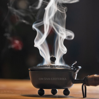 Kadilnica Roža življenja z lesenim ročajem