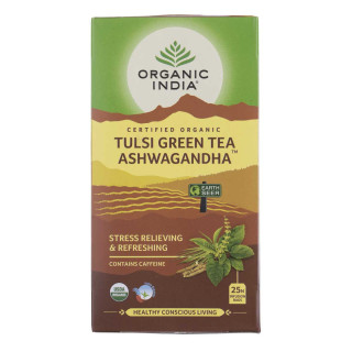 Čaj Tulsi Green Tea Ashwagandha - Tulsi z zelenim lajem in ašvagandho - čajne vrečke