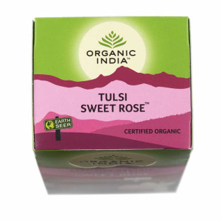 Čaj Tulsi Sweet Rose - Tulsi s sladko vrtnico - Organic India - 25 čajnih vrečk