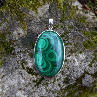 Malachite in Silver Pendant