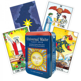 Karte Universal Waite tarot deck v pločevinki