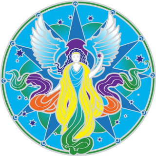 Nalepka za steklo Sunseal Guardian Angel mandala - Mandala angela zaščitnika