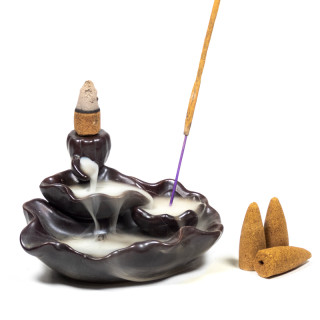 Smoke fountain for &#039;backflow&#039; incense cones, Lotus