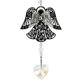 Angel with crystal pendant and heart