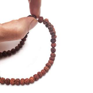 Mala - Rudraksha meditation necklace, medium size 6 mm