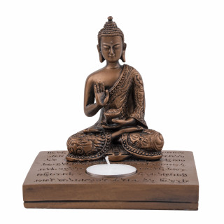 Buddha statue pedestial with candle holder