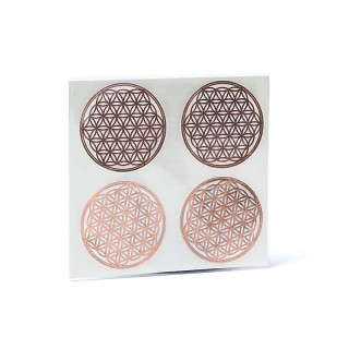 Metal sticker Flower of life - rose gold 4 pcs