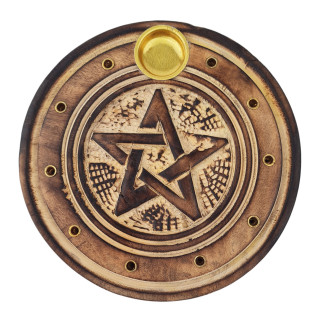 Lesen okrogel podstavek za dišeče palčke Pentagram, zvezda