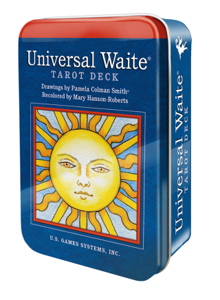 Karte Universal Waite tarot deck v pločevinki