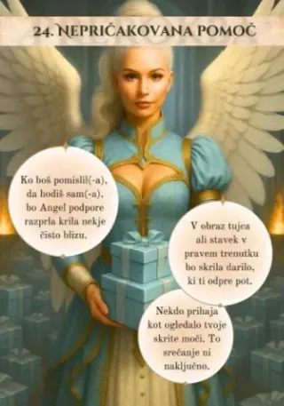Angeli prerokbe - karte, nepričakvana pomoč