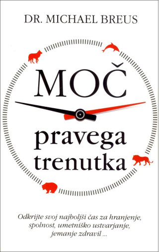 Knjiga Moč pravega trenutka avtorja dr. Michaela Breusa, ki razlaga štiri kronotipe in pomen biološke ure za zdravje.