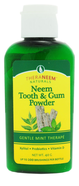 Prah za zobe in dlesni z neemom in poprovo meto, Neem Tooth and gum powder Mint  40 g