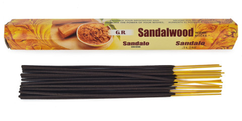 Rumeno-rjava šestkotna embalaža dišečih palčk Sandalwood GR