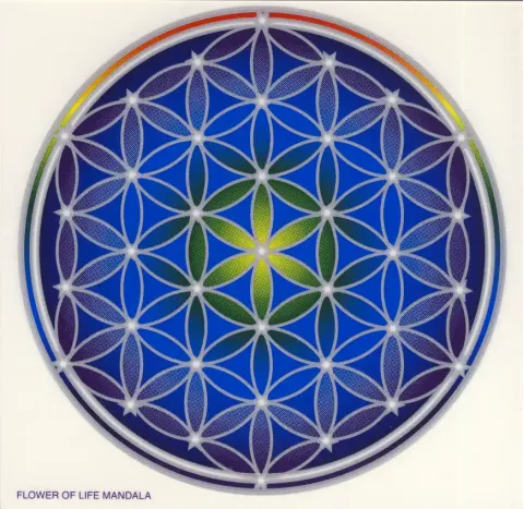 Nalepka za steklo Sunseal Flower of life mandala - Mandala roža življenja